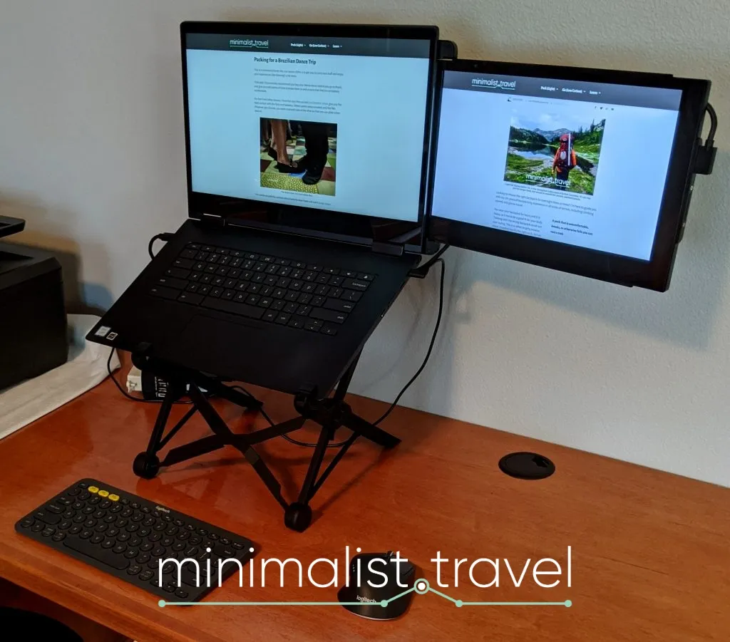 portable desk for dual monitors