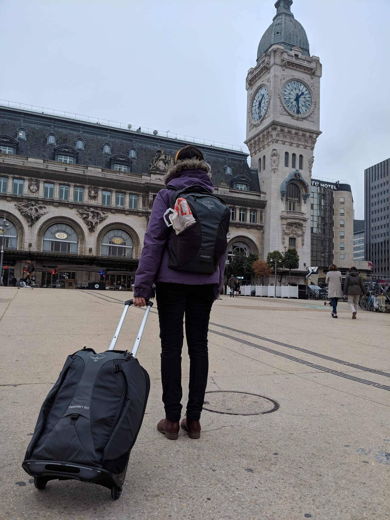 backpack and suitcase carry on